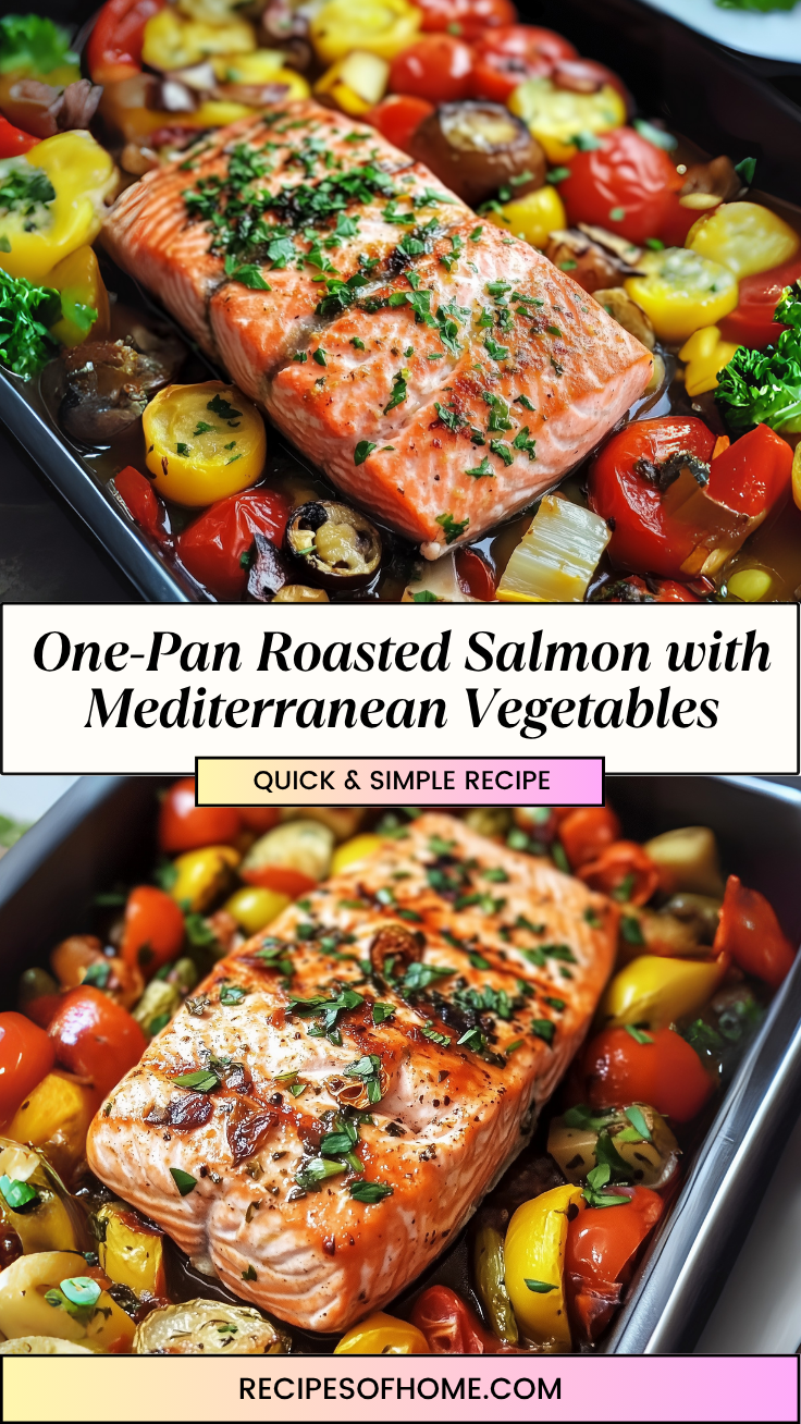 One Pan Roasted Salmon with Mediterranean Vegetables 3