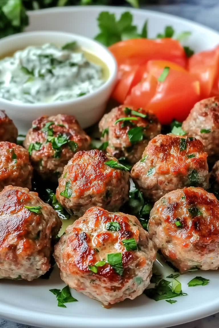 Greek Turkey Meatballs with Tzatziki 1