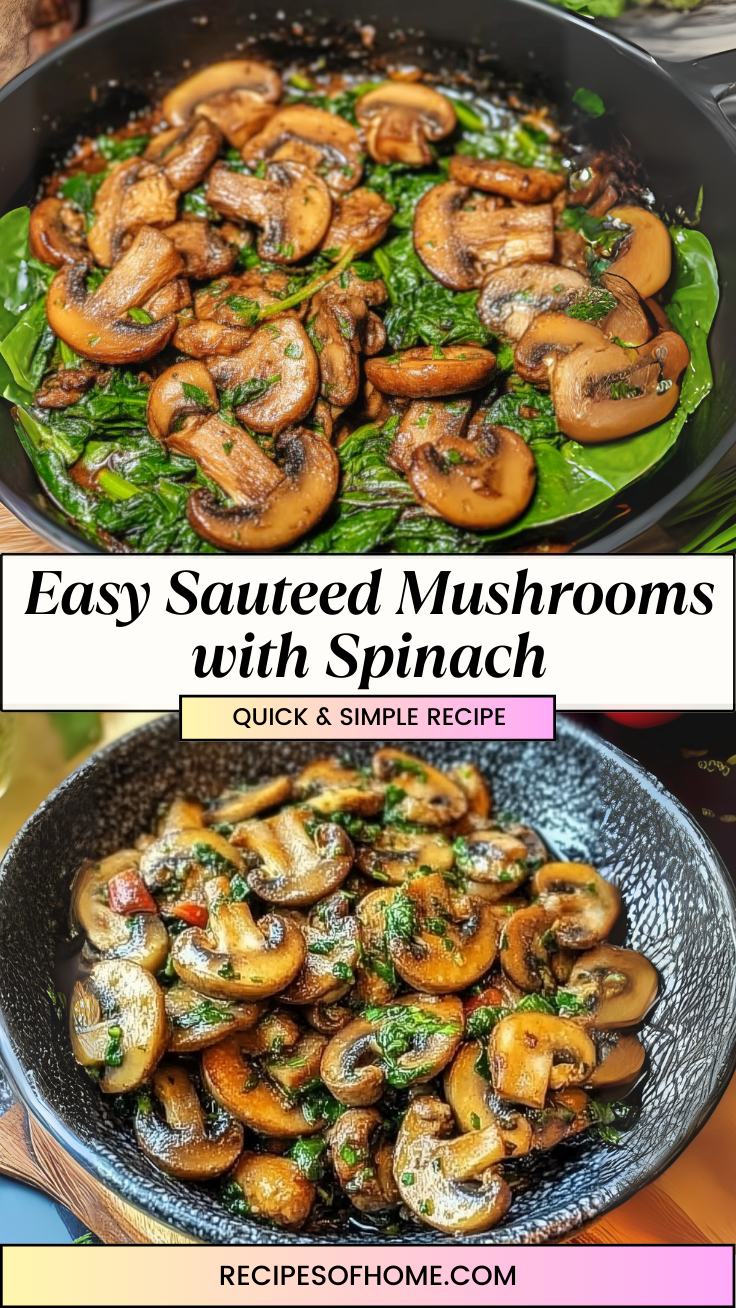 Easy Sauteed Mushrooms with Spinach 3 Easy Sauteed Mushrooms with Spinach 3