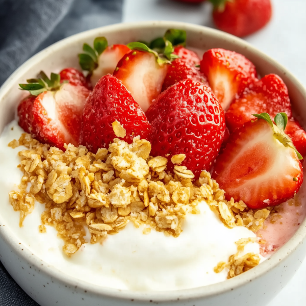 Healthy No Bake Strawberry Cheesecake Bowls 1