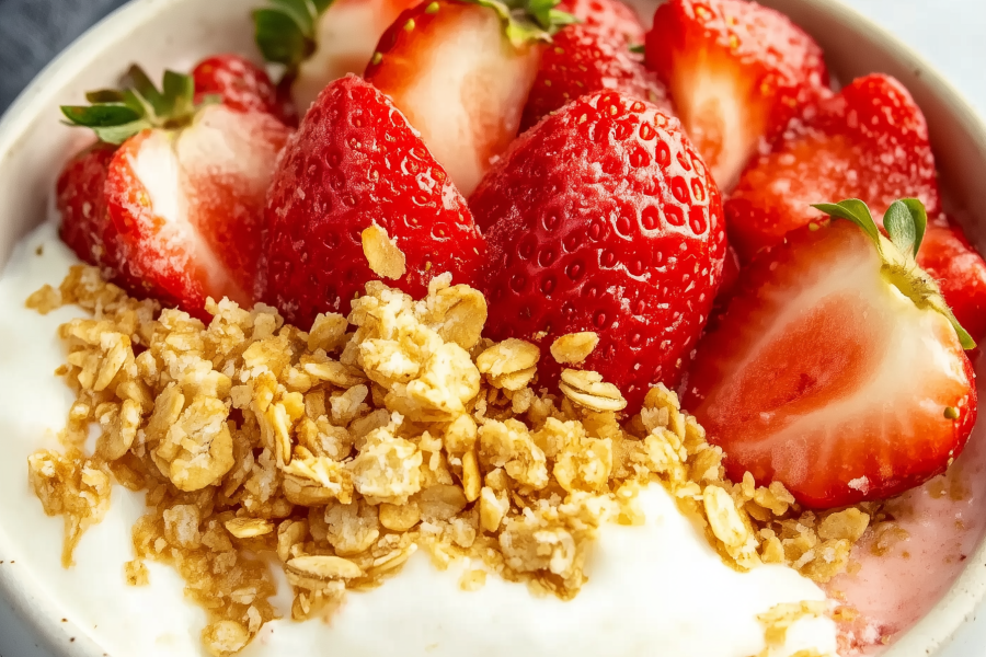 Healthy No Bake Strawberry Cheesecake Bowls 1