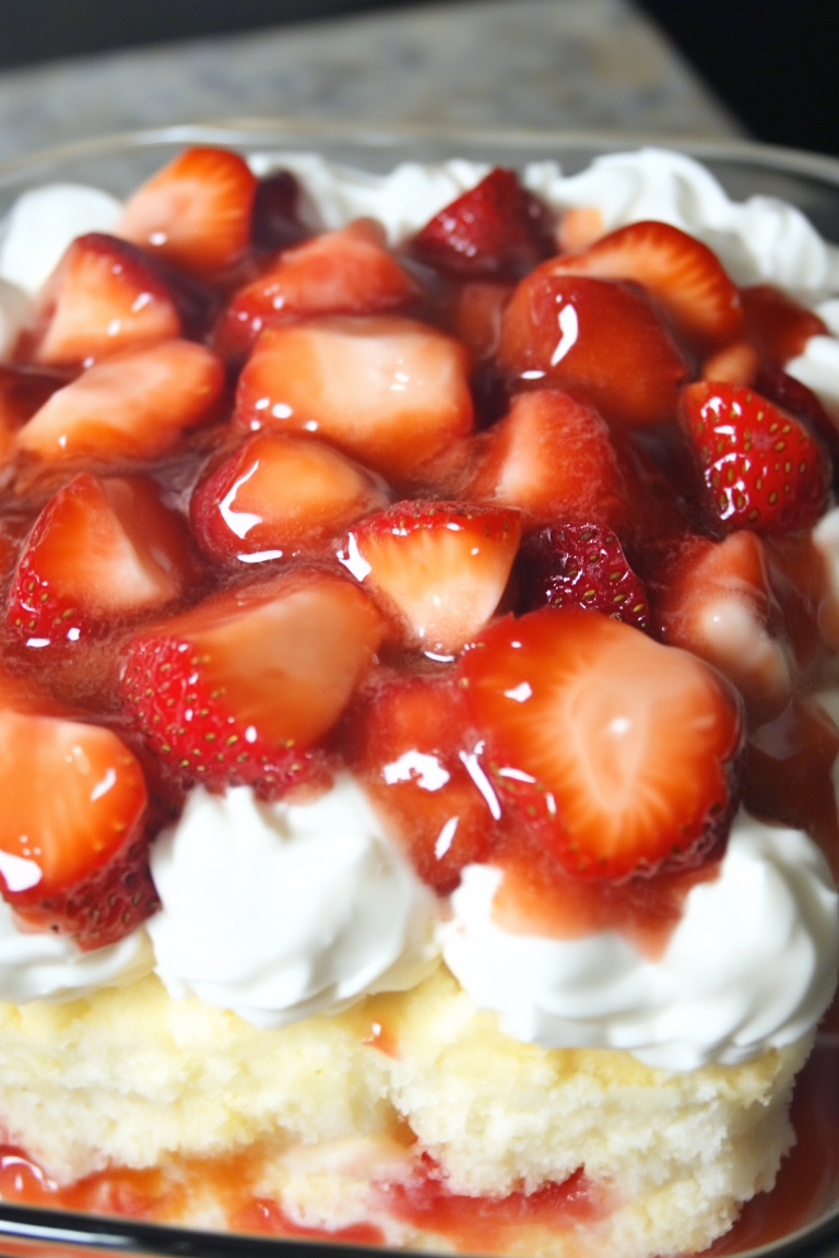Layered Strawberry Angel Food Cake 1