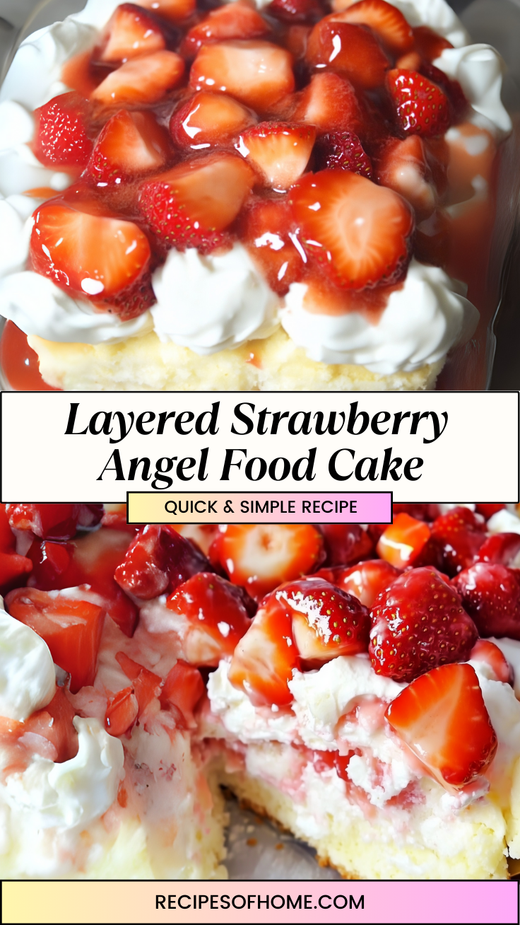 Layered Strawberry Angel Food Cake 3