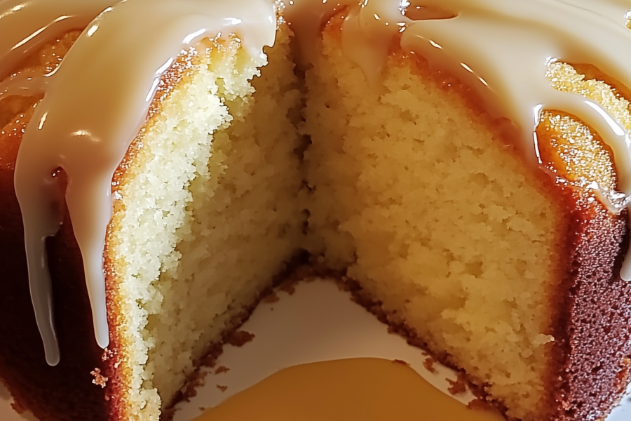 Vanilla Buttermilk Pound Cake with Cream Cheese Glaze 1