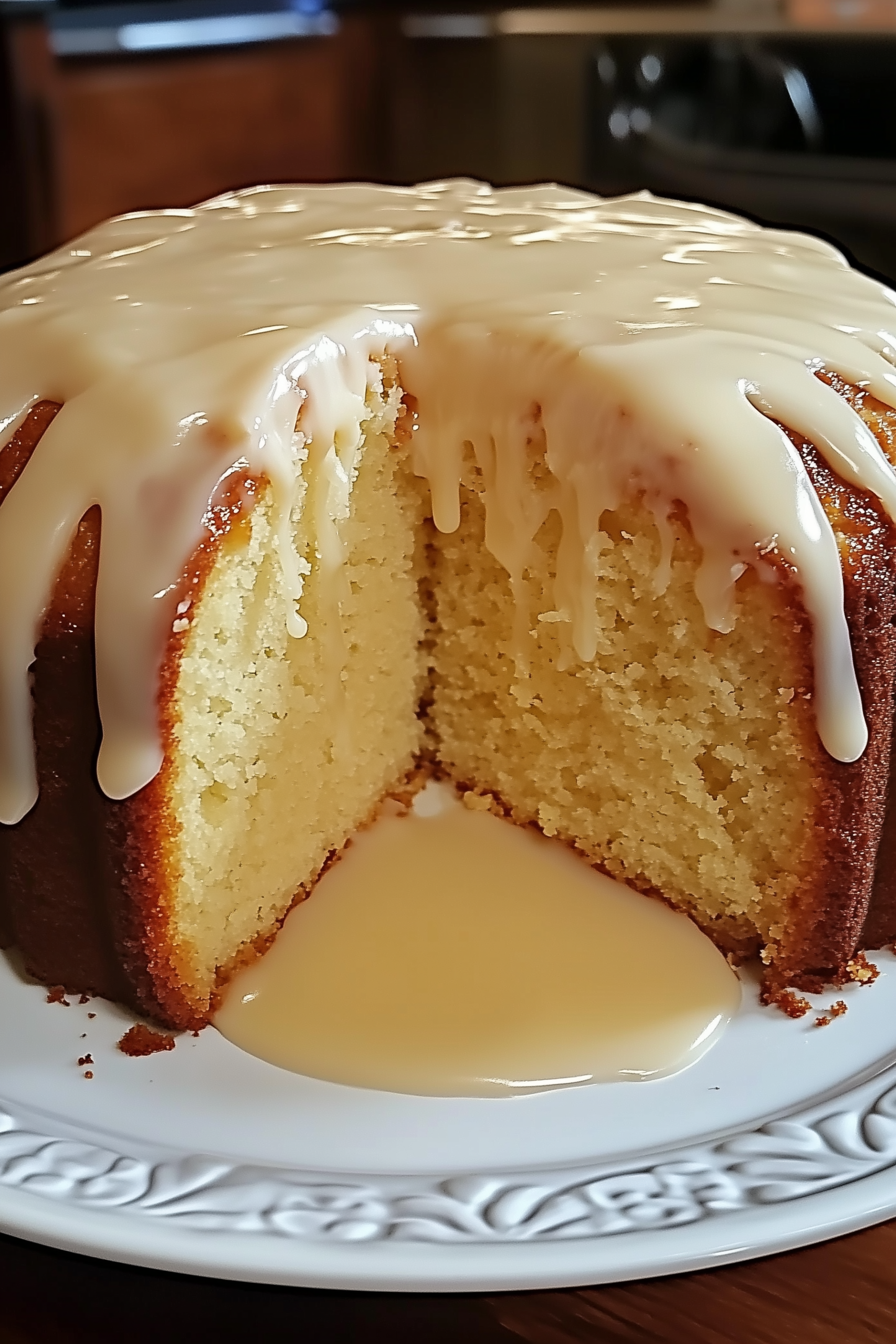 Vanilla Buttermilk Pound Cake with Cream Cheese Glaze 2 scaled