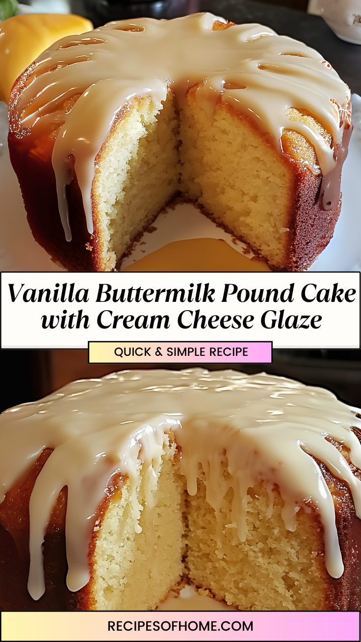 Vanilla Buttermilk Pound Cake with Cream Cheese Glaze 3