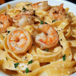 creamy shrimp fettuccine pasta with homemade alfredo sauce 1
