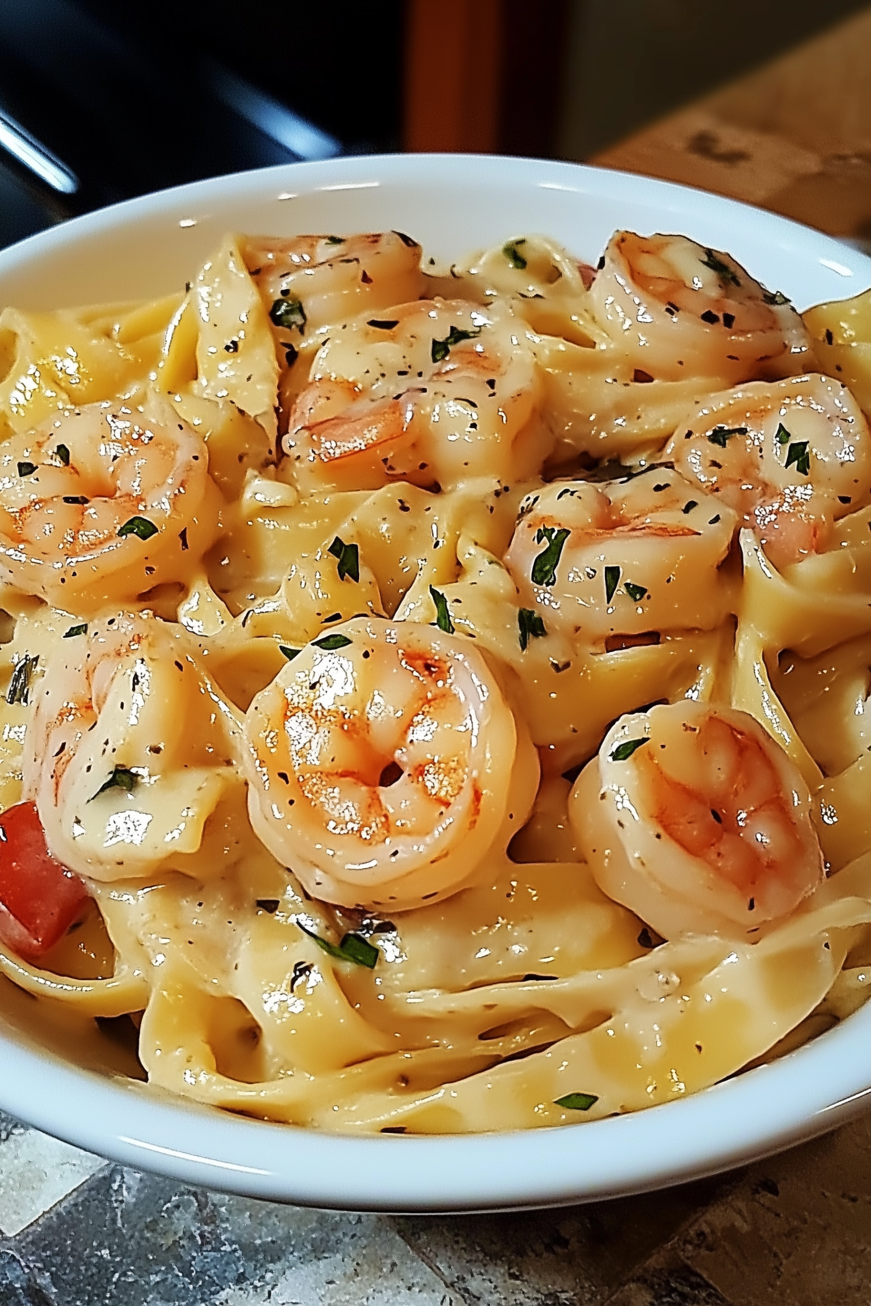 creamy shrimp fettuccine pasta with homemade alfredo sauce 2 scaled