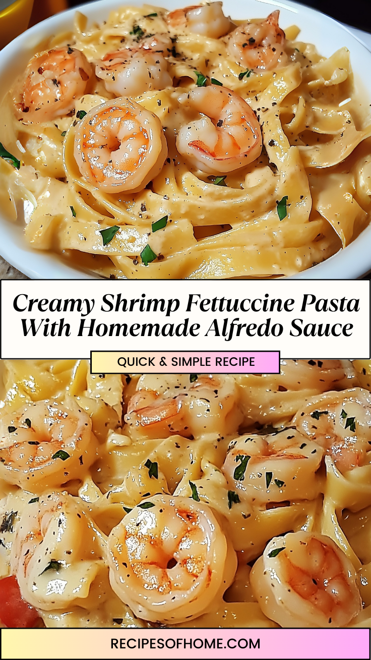 Creamy Shrimp Fettuccine Pasta With Homemade Alfredo Sauce 3