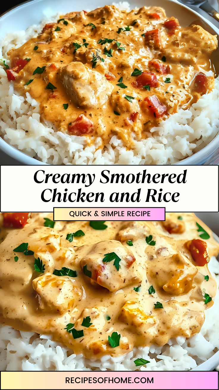 Creamy Smothered Chicken and Rice 3 Creamy Smothered Chicken and Rice 3