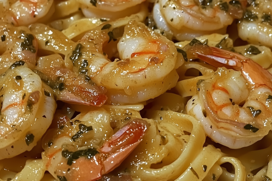 Garlic Butter Fettucine and Shrimp 1