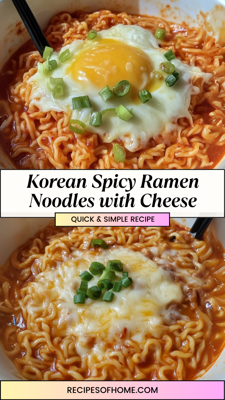 Korean Spicy Ramen Noodles with Cheese 3 Korean Spicy Ramen Noodles with Cheese 3