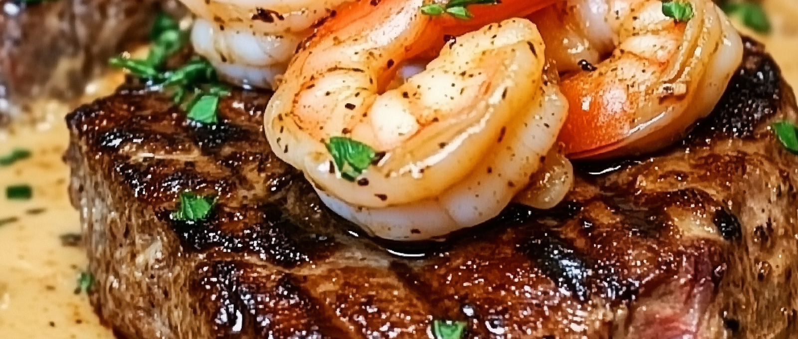 Steak with Creamy Cajun Shrimp Sauce 1