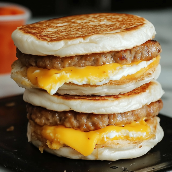 Copycat McDonalds Sausage Egg Cheese McMuffin 1