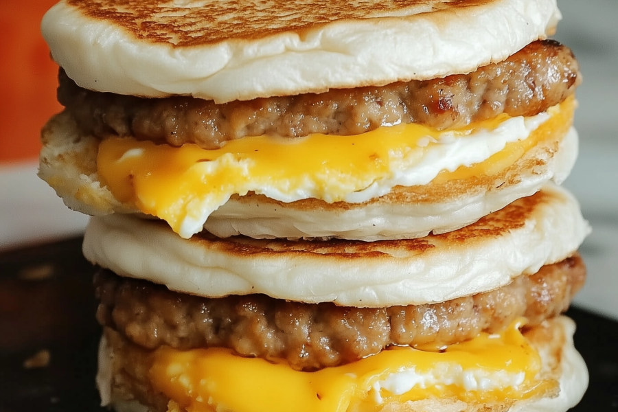 Copycat McDonalds Sausage Egg Cheese McMuffin 1