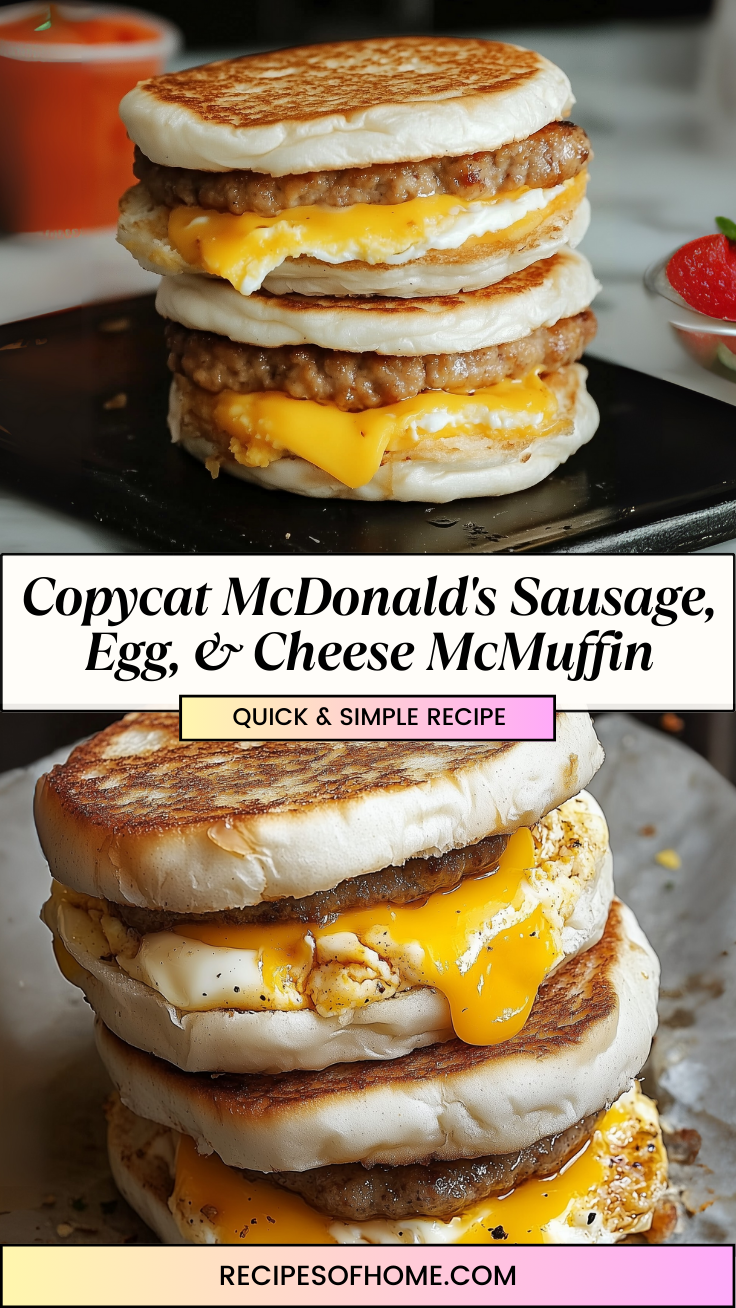 Copycat McDonalds Sausage Egg Cheese McMuffin 3 Copycat McDonalds Sausage Egg Cheese McMuffin 3