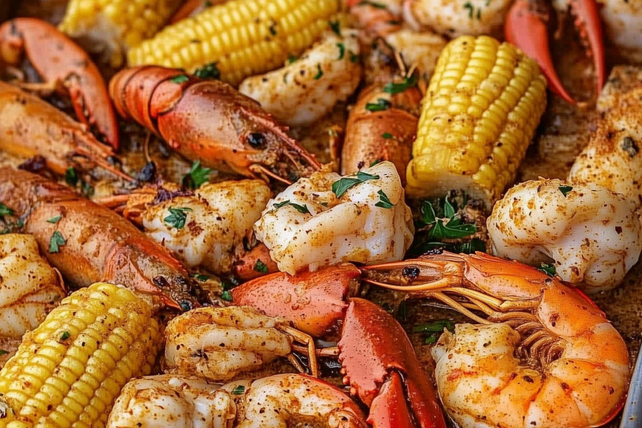 Cajun Seafood Boil with Garlic Butter Sauce 1