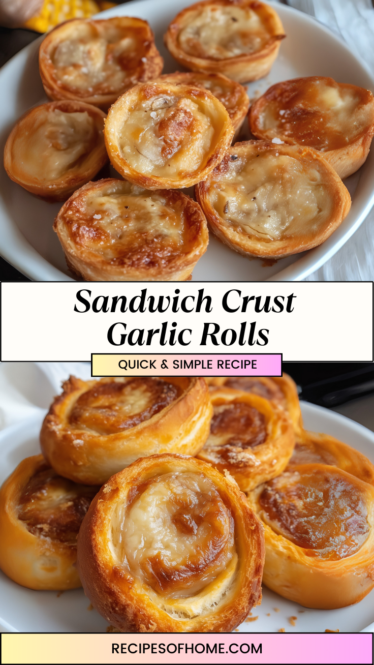 Sandwich Crust Garlic Rolls 3 Sandwich Crust Garlic Rolls 3