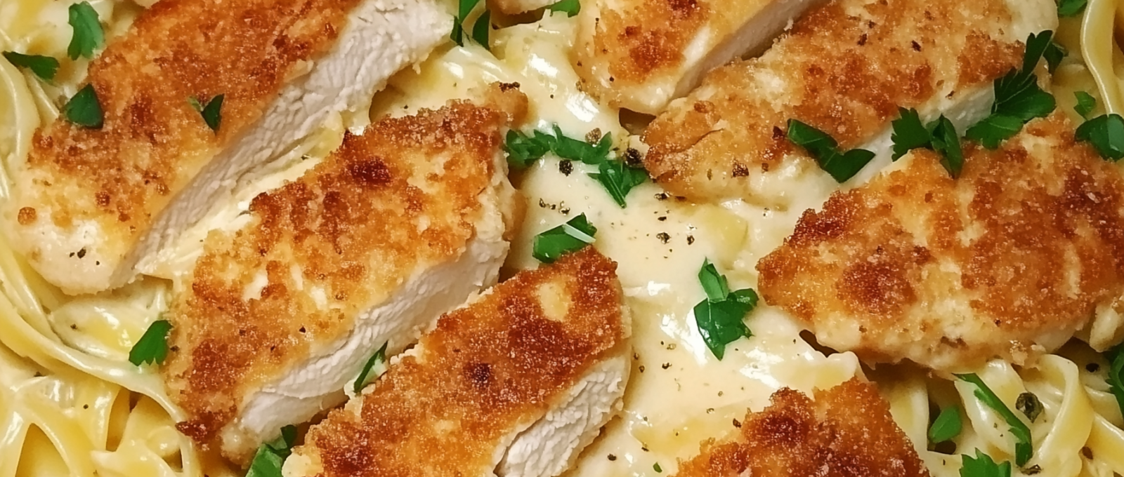 Crispy Chicken Fettuccine Alfredo 1