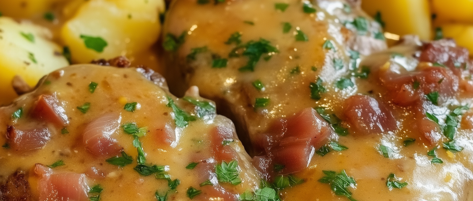Smothered Pork Chops with Potatoes in Gravy 1