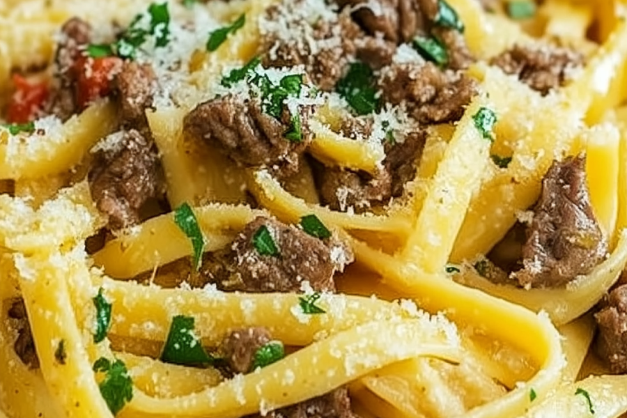 Garlic Butter Beef Pasta 1