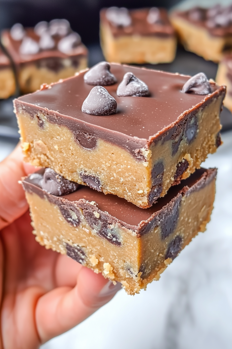 Healthy No Bake Cookie Dough Bars 2