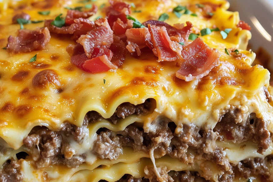 Bacon Cheeseburger Sheet Pan Lasagna 2