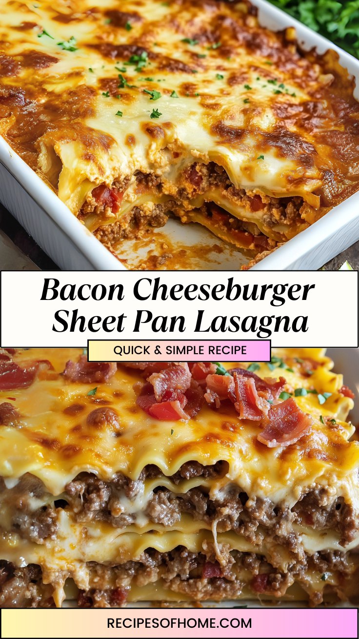 Bacon Cheeseburger Sheet Pan Lasagna 3