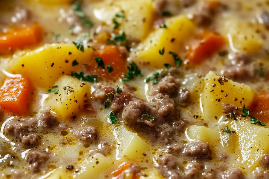 Creamy Potato Hamburger Soup 1