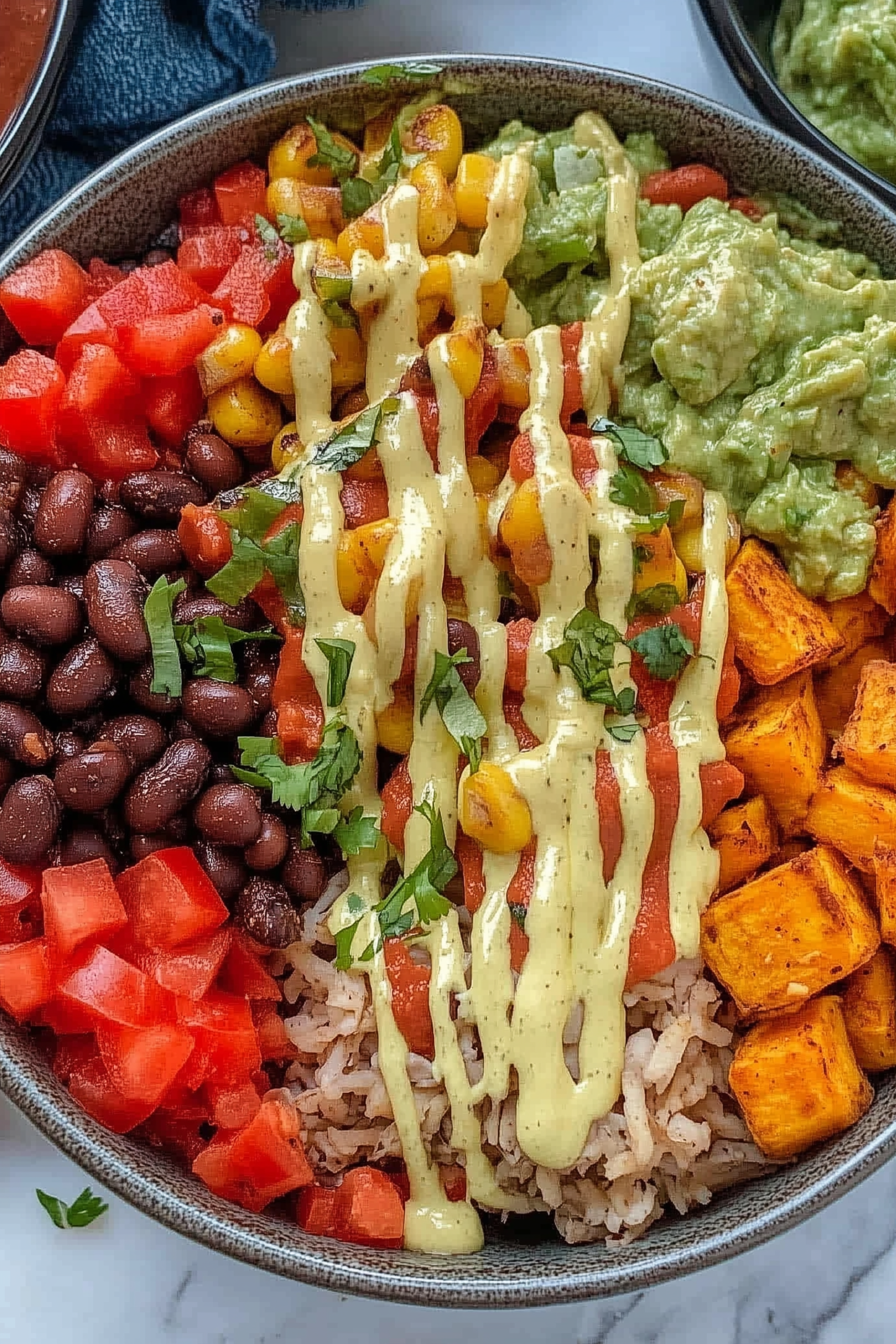 Vegan Burrito Bowls with Black Beans and Sweet Potatoes 2 scaled