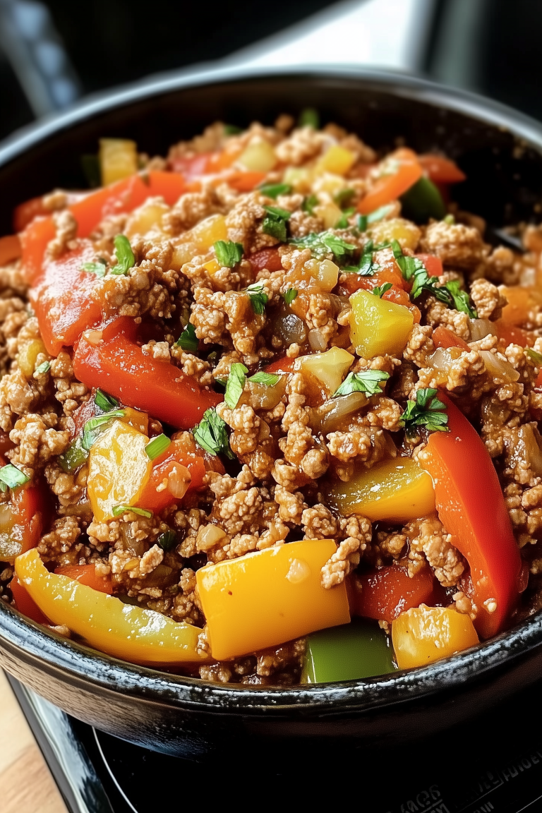 Ground Turkey and Peppers Stir Fry 1