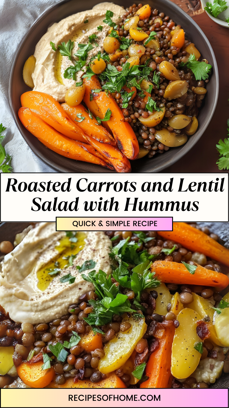 Roasted Carrots and Lentil Salad with Hummus 3