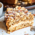 MOIST Vegan Almond Coffee Cake with Cream Cheese Filling 1 1
