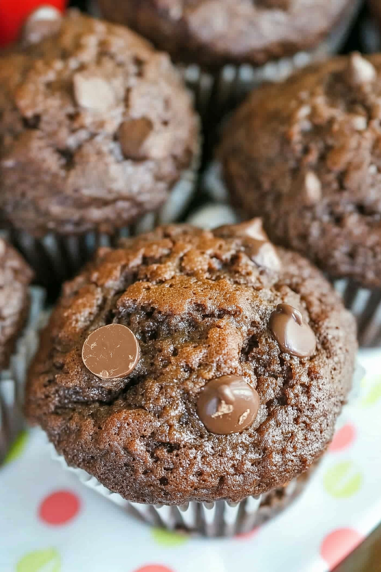 Chocolate Chocolate Chip Muffins 1