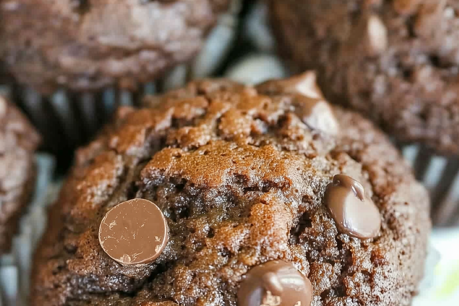 Chocolate Chocolate Chip Muffins 1