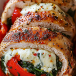 Roasted Red Pepper Spinach Mozzarella Stuffed Chicken 1