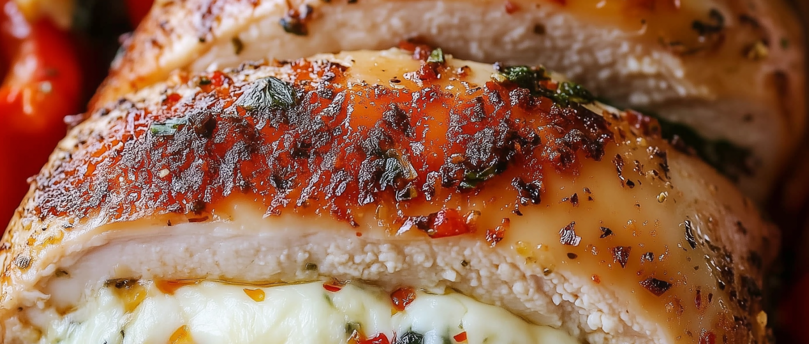 Roasted Red Pepper Spinach Mozzarella Stuffed Chicken 1