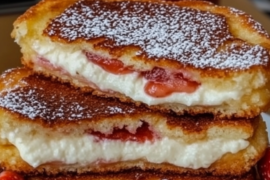 Fried Strawberry Cheesecake Sandwiches 1