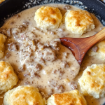 Buttermilk biscuits and sausage gravy 1