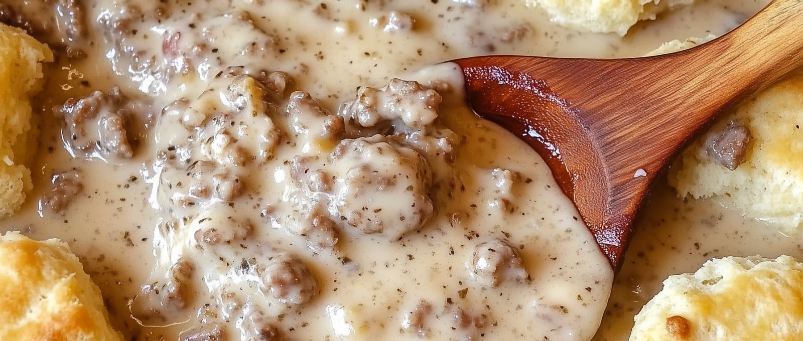 Buttermilk biscuits and sausage gravy 1