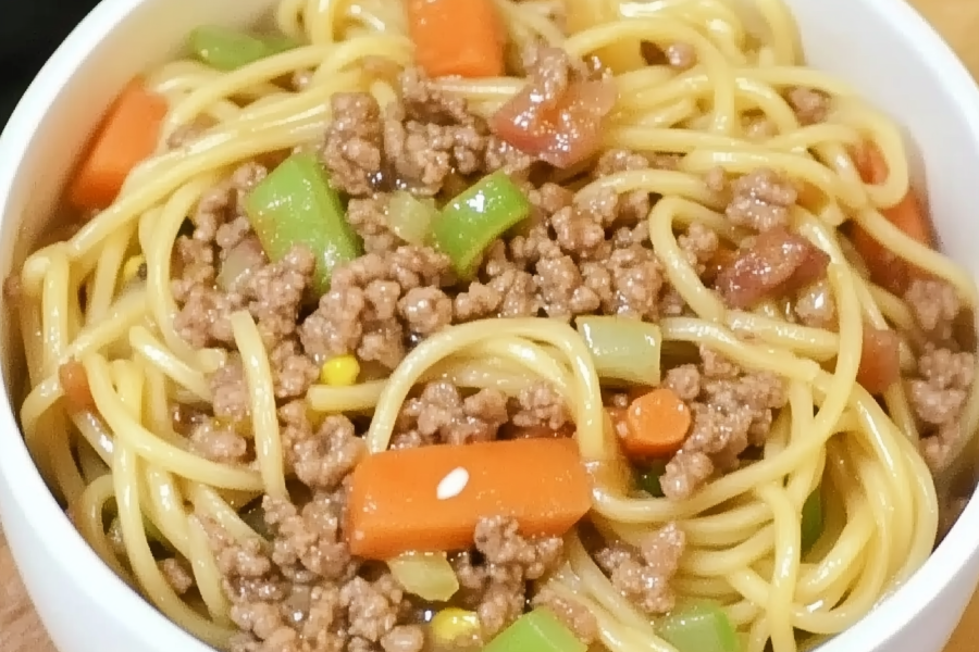 Ground Beef Lo Mein 1