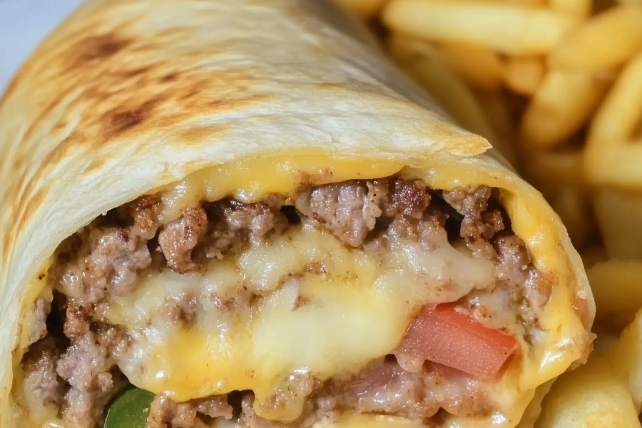 Easy Air Fryer Cheeseburger Wraps 1