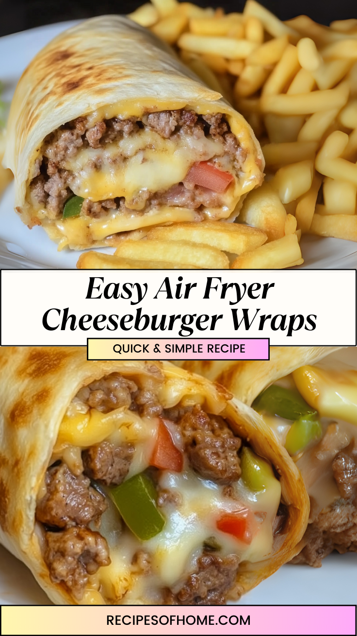 Easy Air Fryer Cheeseburger Wraps 3 Easy Air Fryer Cheeseburger Wraps 3