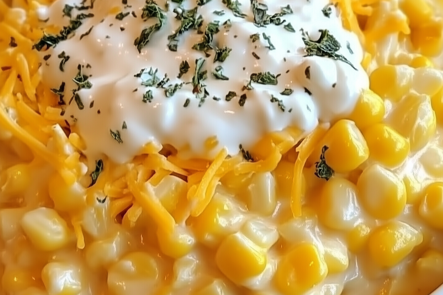 Slow Cooker Cheddar Corn 1