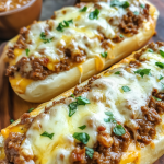 Cheesy Sloppy Joe Garlic Bread 1
