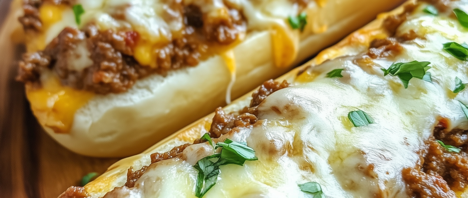 Cheesy Sloppy Joe Garlic Bread 1