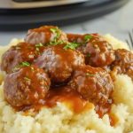 Slow Cooker Salisbury Steak Meatballs 1