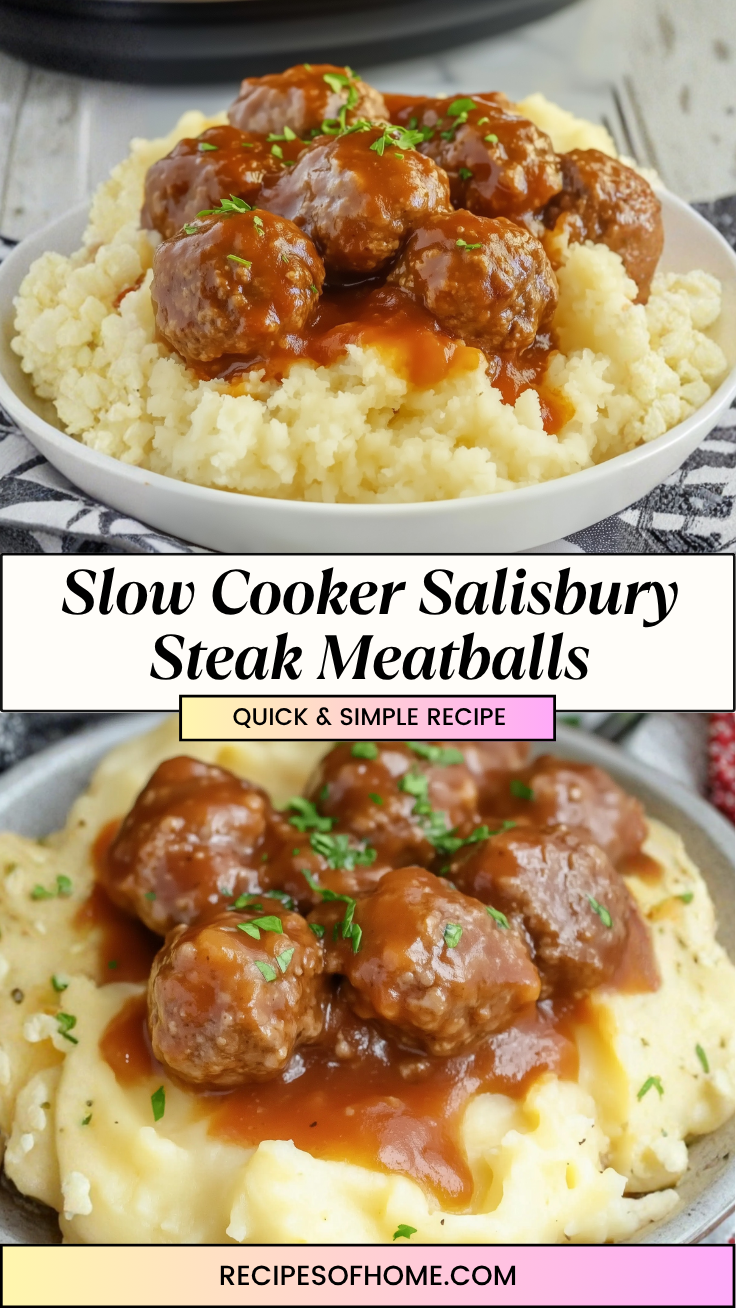 Slow Cooker Salisbury Steak Meatballs 3 Slow Cooker Salisbury Steak Meatballs 3